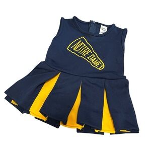 Navy Vintage Little King Cheerleader Norte Dame University Dress Girl Size 2T!